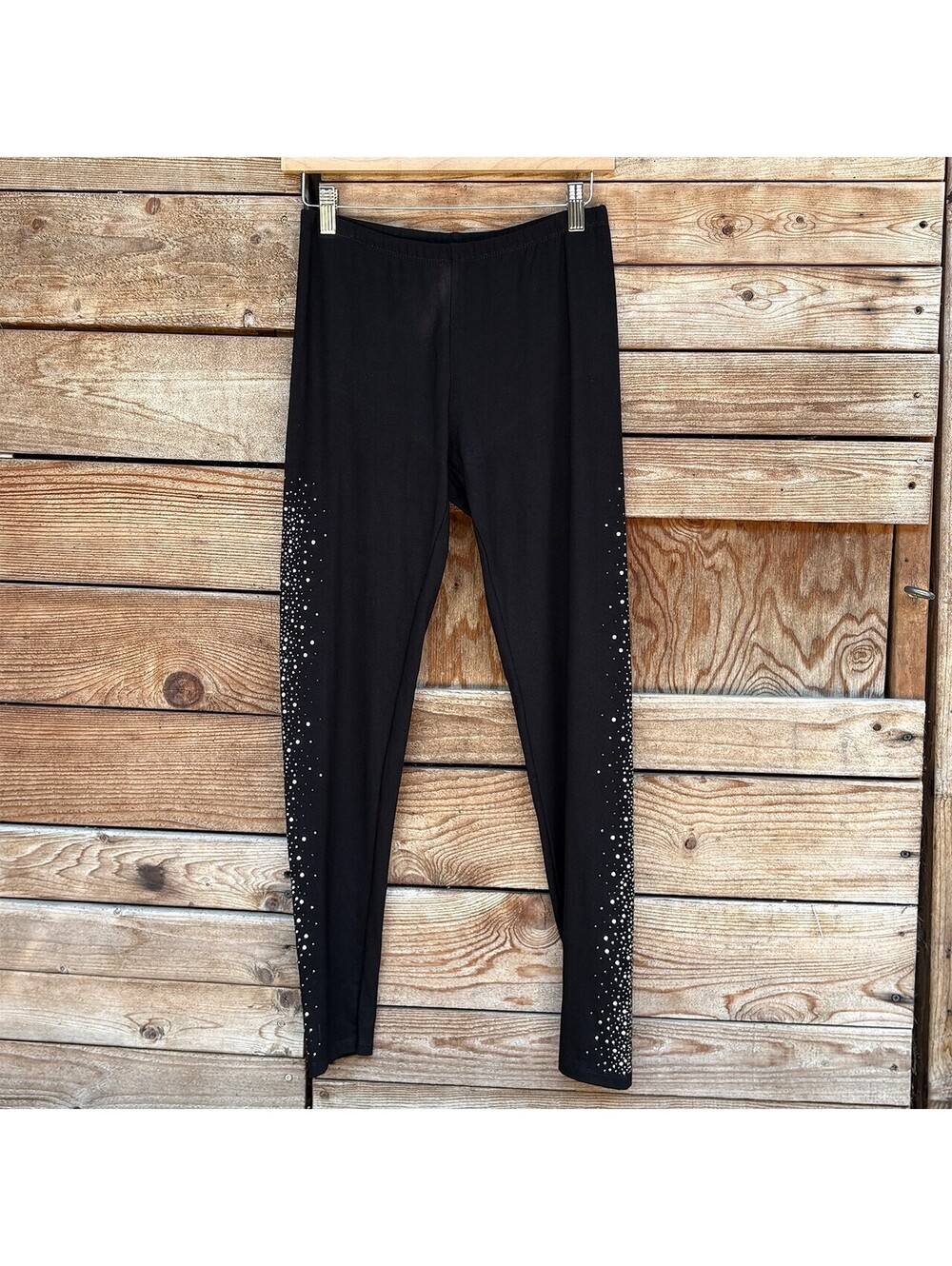 Vocal Black Leggings with Rhinestone Detail